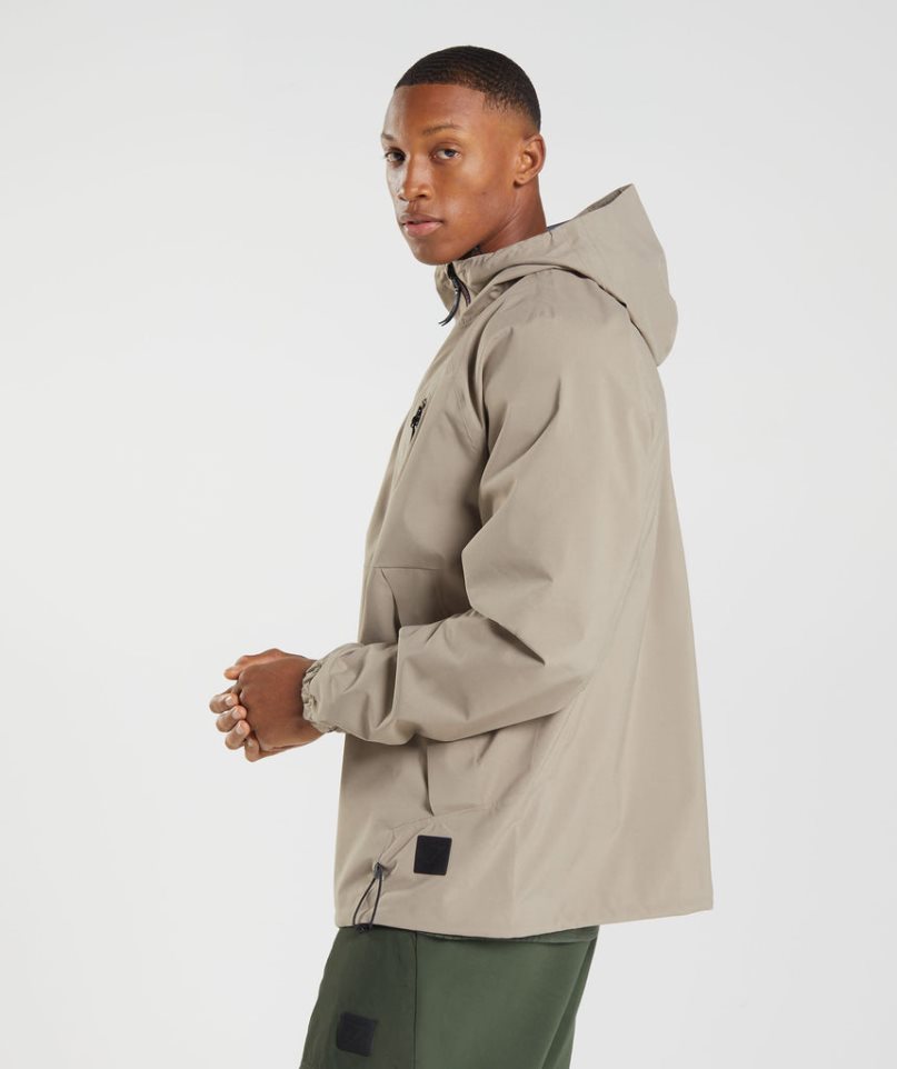 Men's Gymshark Retake Jackets Beige | NZ 7TPWJX